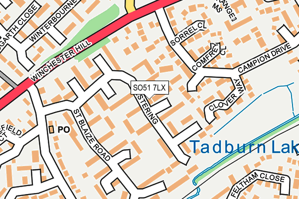 SO51 7LX map - OS OpenMap – Local (Ordnance Survey)