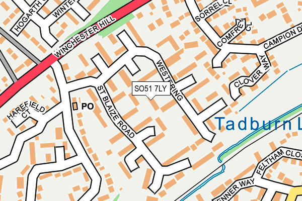 SO51 7LY map - OS OpenMap – Local (Ordnance Survey)