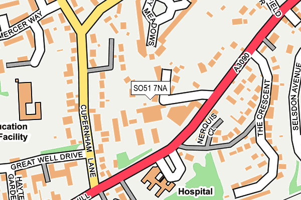 SO51 7NA map - OS OpenMap – Local (Ordnance Survey)