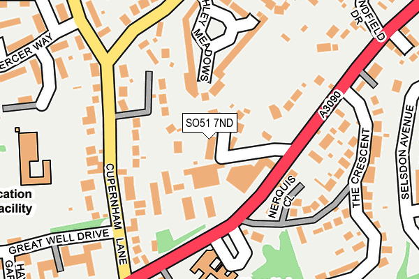 SO51 7ND map - OS OpenMap – Local (Ordnance Survey)