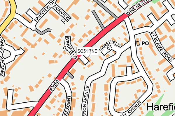 SO51 7NE map - OS OpenMap – Local (Ordnance Survey)