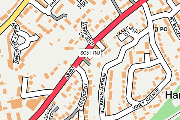 SO51 7NJ map - OS OpenMap – Local (Ordnance Survey)