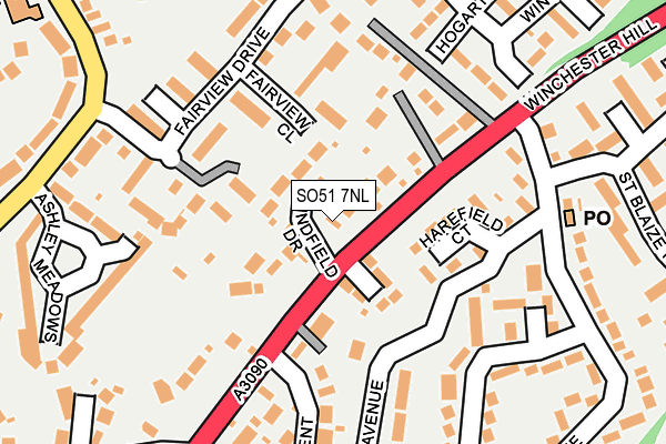 SO51 7NL map - OS OpenMap – Local (Ordnance Survey)