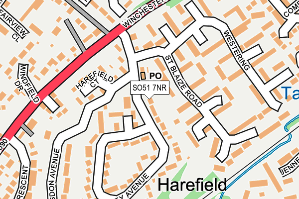 SO51 7NR map - OS OpenMap – Local (Ordnance Survey)