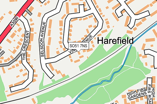 SO51 7NS map - OS OpenMap – Local (Ordnance Survey)