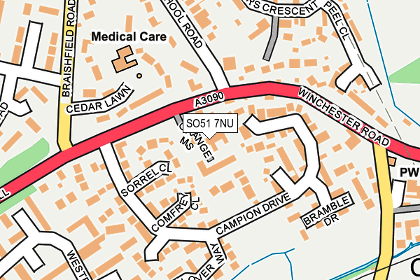 SO51 7NU map - OS OpenMap – Local (Ordnance Survey)