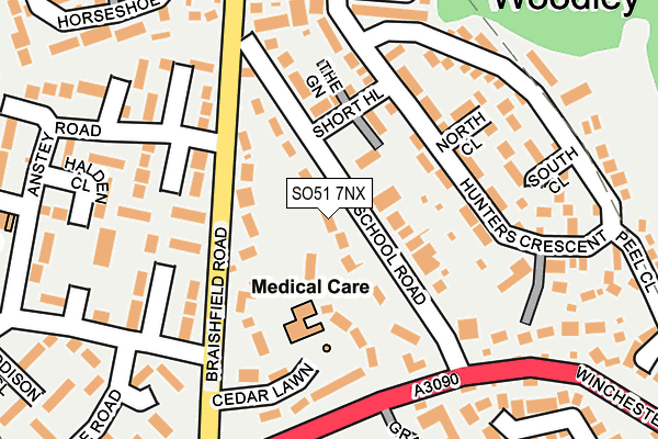 SO51 7NX map - OS OpenMap – Local (Ordnance Survey)