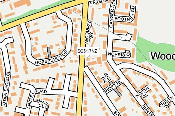 SO51 7NZ map - OS OpenMap – Local (Ordnance Survey)