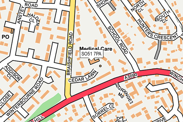 SO51 7PA map - OS OpenMap – Local (Ordnance Survey)