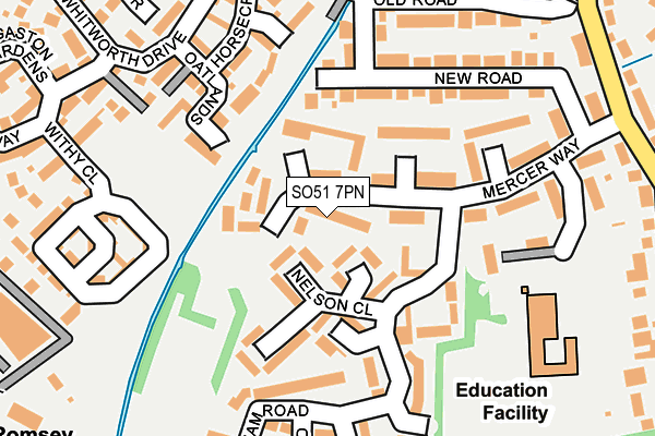 SO51 7PN map - OS OpenMap – Local (Ordnance Survey)