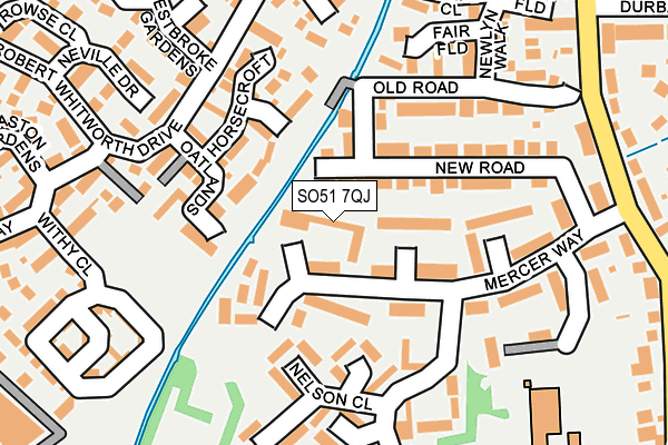 SO51 7QJ map - OS OpenMap – Local (Ordnance Survey)