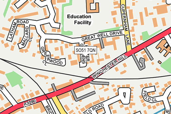SO51 7QN map - OS OpenMap – Local (Ordnance Survey)