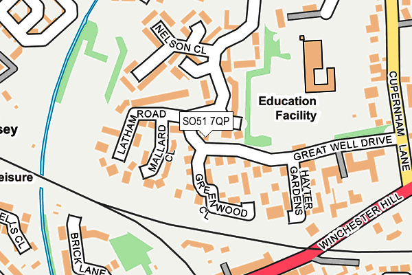 SO51 7QP map - OS OpenMap – Local (Ordnance Survey)