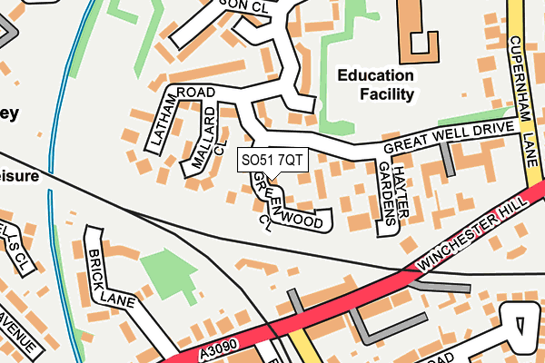 SO51 7QT map - OS OpenMap – Local (Ordnance Survey)