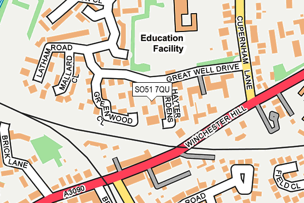 SO51 7QU map - OS OpenMap – Local (Ordnance Survey)