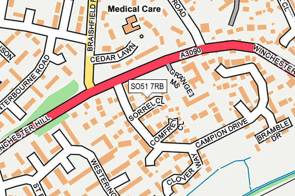 SO51 7RB map - OS OpenMap – Local (Ordnance Survey)