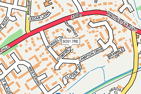 SO51 7RE map - OS OpenMap – Local (Ordnance Survey)