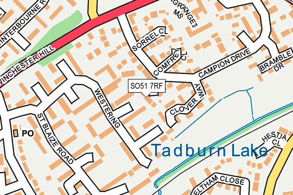 SO51 7RF map - OS OpenMap – Local (Ordnance Survey)