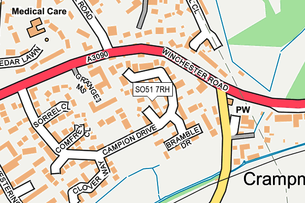 SO51 7RH map - OS OpenMap – Local (Ordnance Survey)