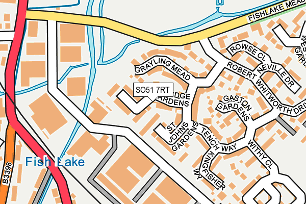 SO51 7RT map - OS OpenMap – Local (Ordnance Survey)