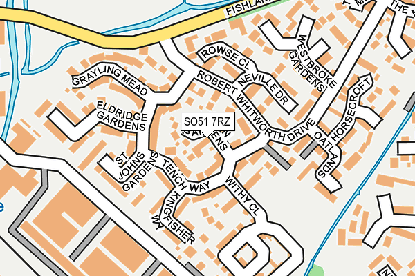 SO51 7RZ map - OS OpenMap – Local (Ordnance Survey)