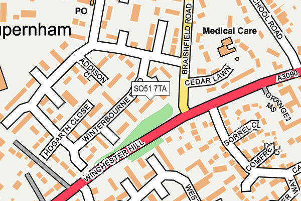 SO51 7TA map - OS OpenMap – Local (Ordnance Survey)