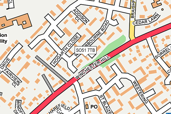 SO51 7TB map - OS OpenMap – Local (Ordnance Survey)