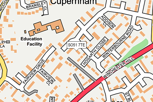 SO51 7TE map - OS OpenMap – Local (Ordnance Survey)