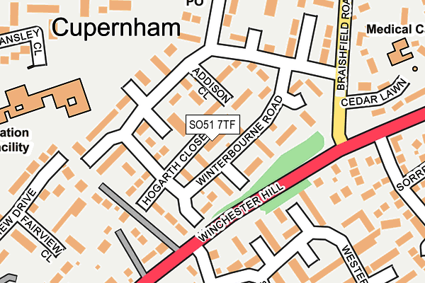 SO51 7TF map - OS OpenMap – Local (Ordnance Survey)