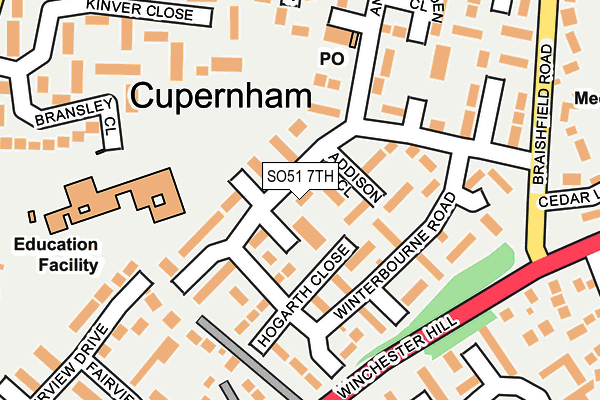 SO51 7TH map - OS OpenMap – Local (Ordnance Survey)