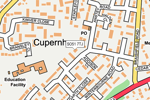 SO51 7TJ map - OS OpenMap – Local (Ordnance Survey)