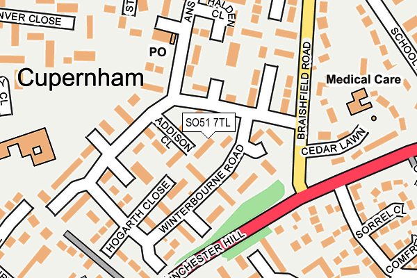 SO51 7TL map - OS OpenMap – Local (Ordnance Survey)