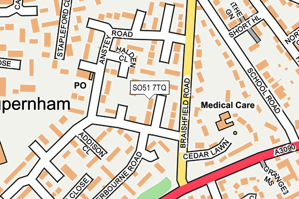 SO51 7TQ map - OS OpenMap – Local (Ordnance Survey)