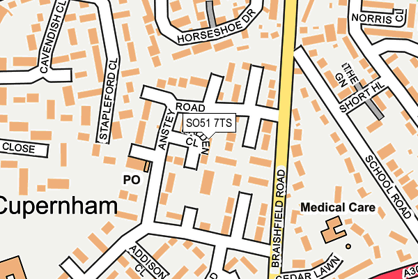 SO51 7TS map - OS OpenMap – Local (Ordnance Survey)