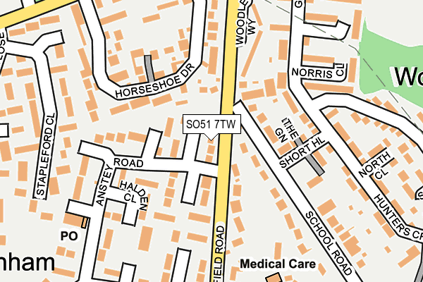 SO51 7TW map - OS OpenMap – Local (Ordnance Survey)