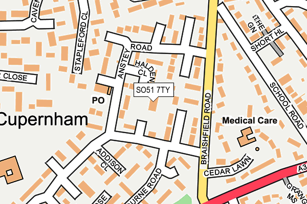 SO51 7TY map - OS OpenMap – Local (Ordnance Survey)
