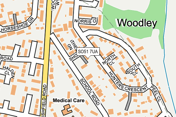 SO51 7UA map - OS OpenMap – Local (Ordnance Survey)