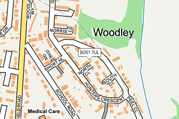 SO51 7UL map - OS OpenMap – Local (Ordnance Survey)