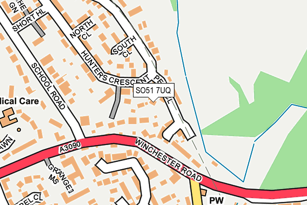 SO51 7UQ map - OS OpenMap – Local (Ordnance Survey)