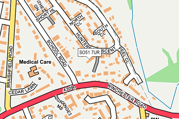 SO51 7UR map - OS OpenMap – Local (Ordnance Survey)