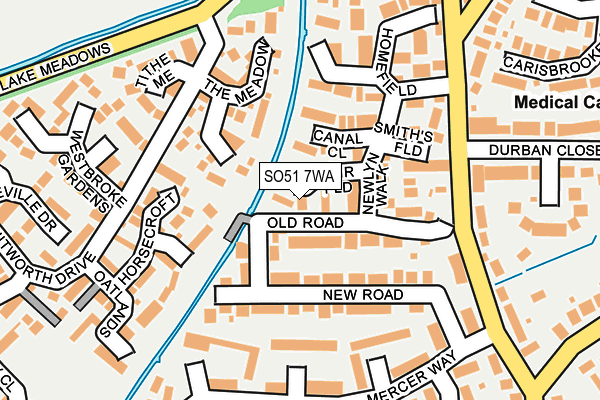 SO51 7WA map - OS OpenMap – Local (Ordnance Survey)