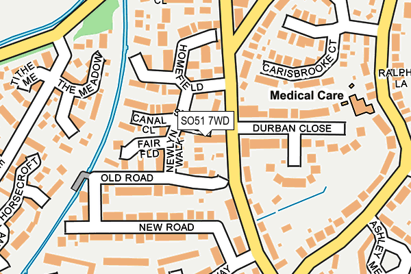 SO51 7WD map - OS OpenMap – Local (Ordnance Survey)