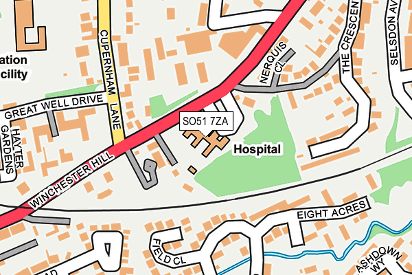 SO51 7ZA map - OS OpenMap – Local (Ordnance Survey)