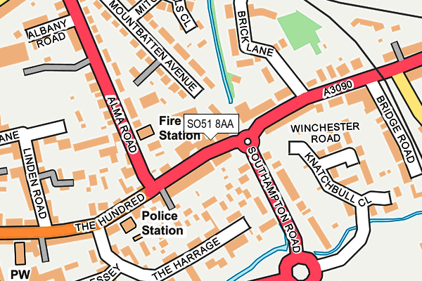 SO51 8AA map - OS OpenMap – Local (Ordnance Survey)