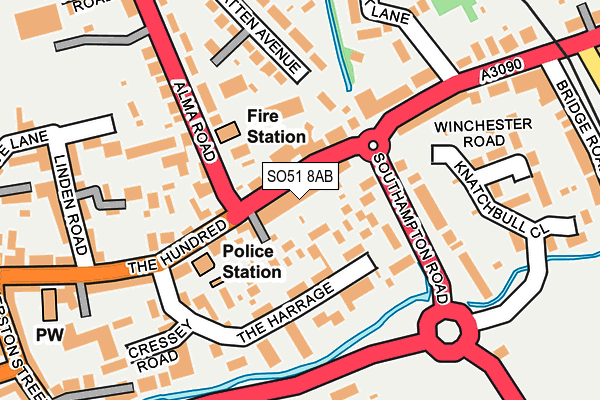 SO51 8AB map - OS OpenMap – Local (Ordnance Survey)