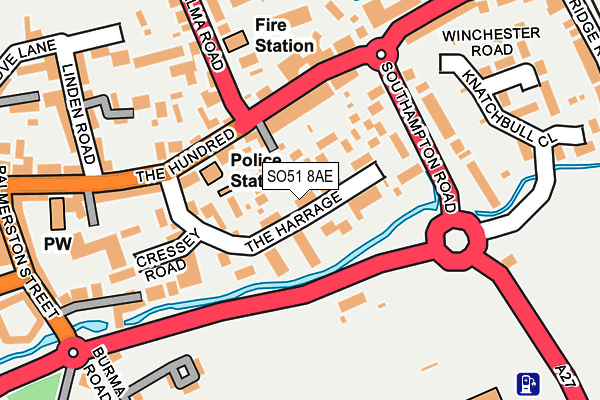 SO51 8AE map - OS OpenMap – Local (Ordnance Survey)