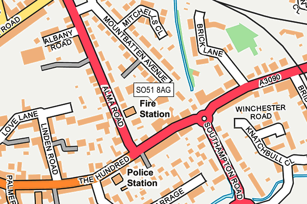 SO51 8AG map - OS OpenMap – Local (Ordnance Survey)