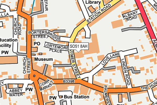 SO51 8AH map - OS OpenMap – Local (Ordnance Survey)