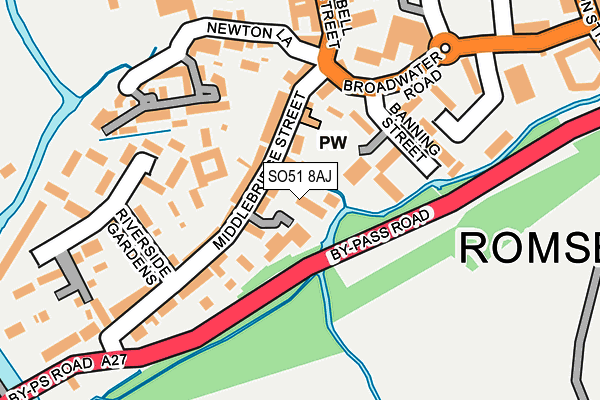 SO51 8AJ map - OS OpenMap – Local (Ordnance Survey)