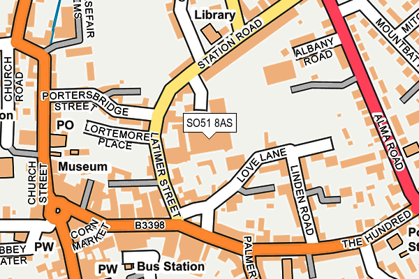 SO51 8AS map - OS OpenMap – Local (Ordnance Survey)